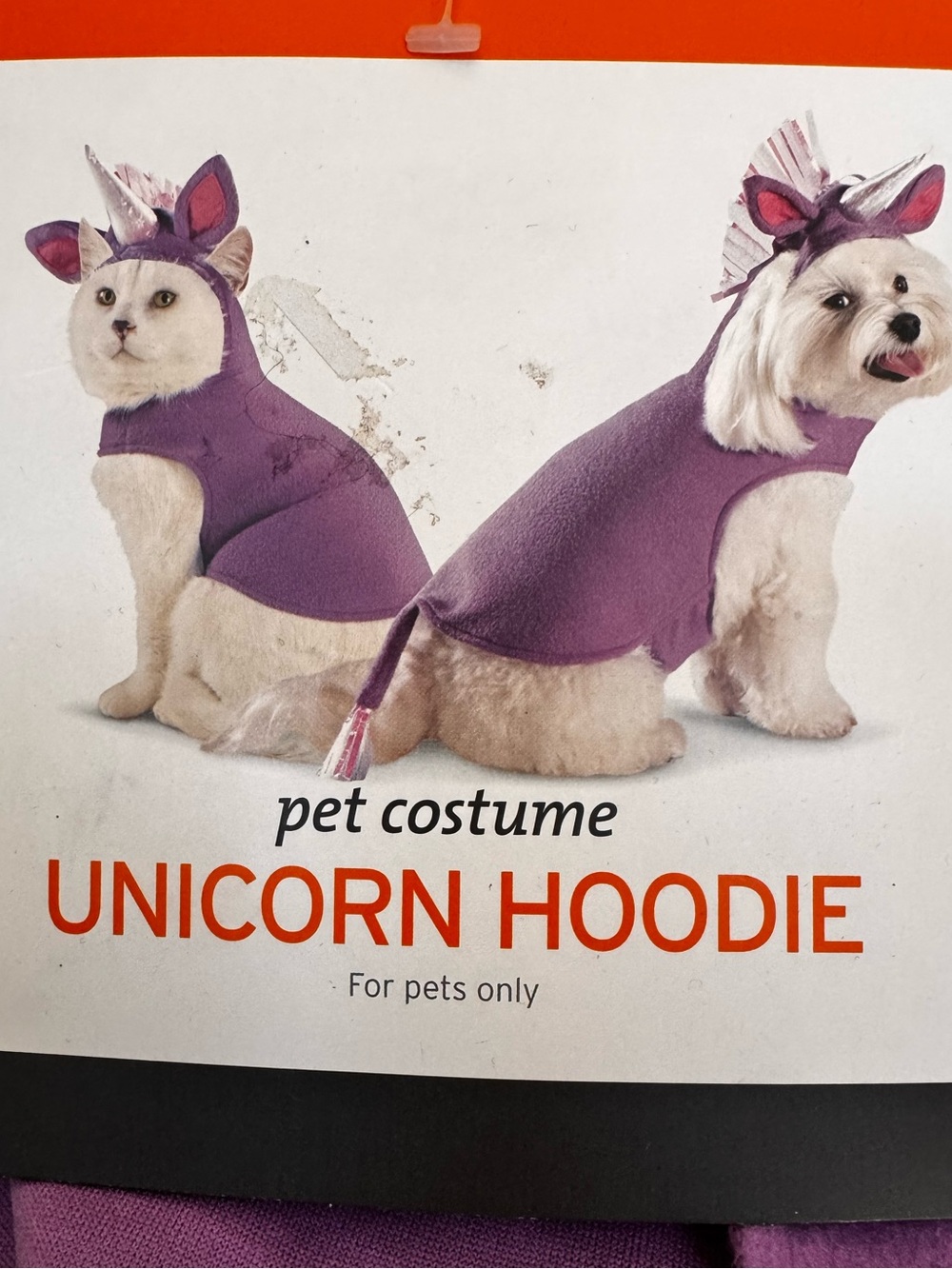 “Unicorn Hoodie” One piece Pet Costume - Purple